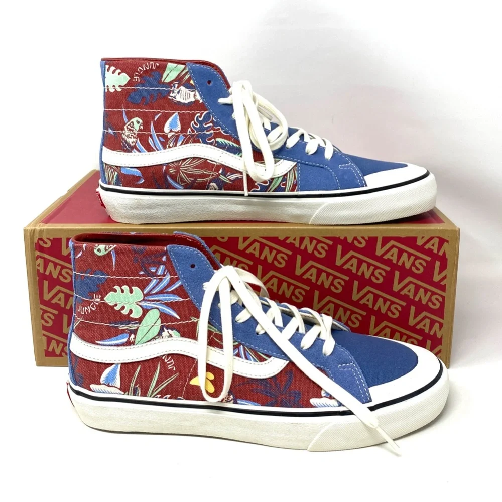VANS Sk8-Hi 138 Decon Blue Beige Women's Suede Canvas Sneakers Size VN0A4BX2B6R